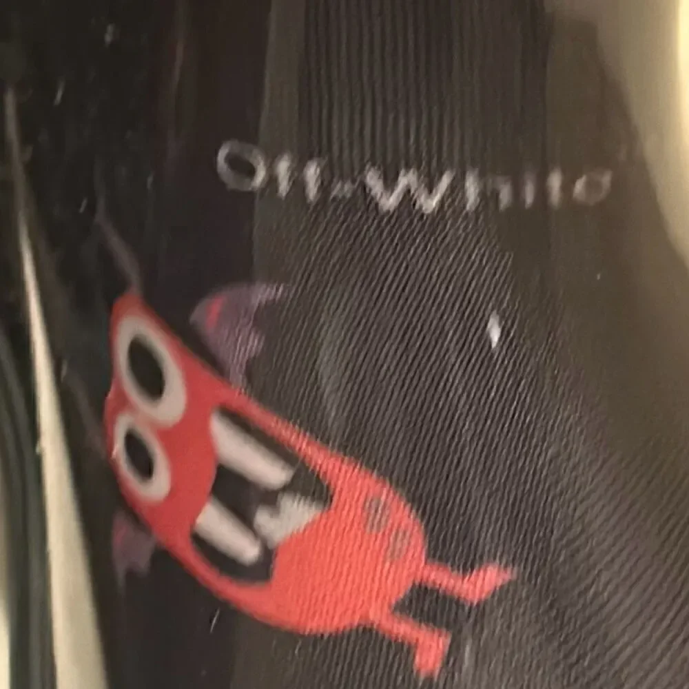 Off-White Kids Size 31 Monsters Graphic Rainboots Black Cartoon Print Luxury New